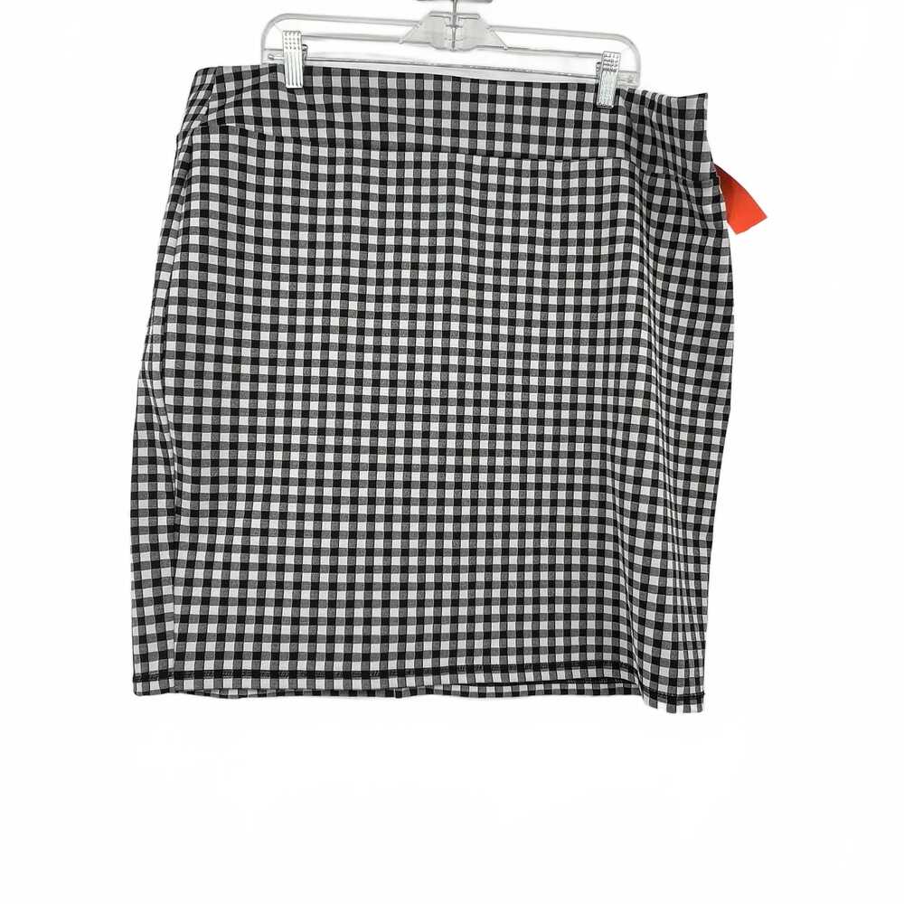 14th & Union Black Checkered Skirt | 2X Plus, Elastic Waist
